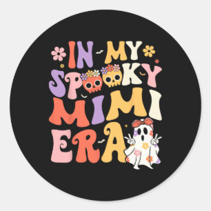 In My Spooky Mimi Era Groovy Ghost Halloween Grand Classic Round Sticker