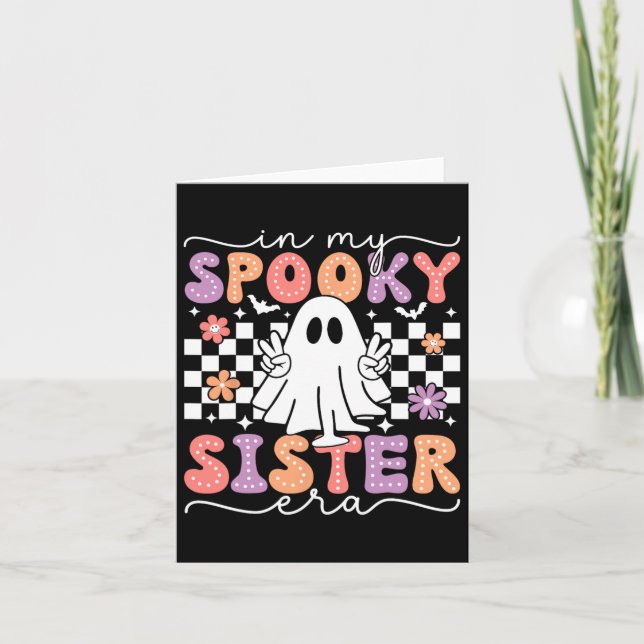 In My Spooky Sister Era Retro Ghost Halloween Spoo Card (Front)