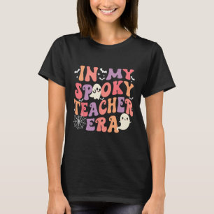 In My Spooky Teacher Era Ghost Halloween Retro Tea T-Shirt