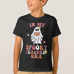 In My Spooky Teacher Era Groovy Hippie Retro Ghost T-Shirt