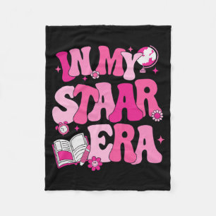In My Staar Era Teacher Test Day State Testing Kid Fleece Blanket