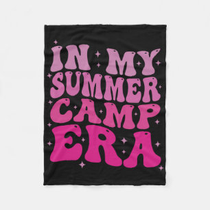In My Summer Camp Era Groovy Funny Camping Camper  Fleece Blanket