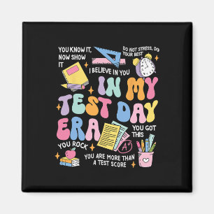 In My Test Day Era Retro Groovy Testing Day Teache Magnet