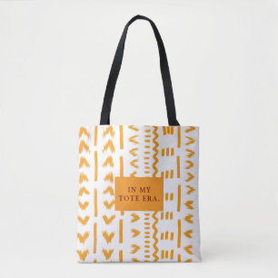 In My Tote Era Mudcloth African Pattern In White