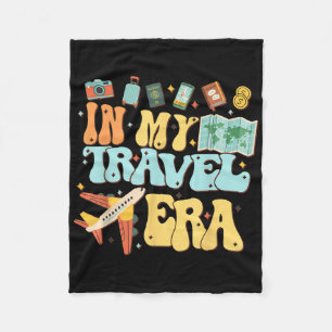 In My Travel Era Funny Traveller Aeroplane Summer Fleece Blanket