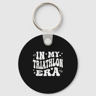 In My Triathlon Era Funny Swim Bike Run Athlete  Key Ring