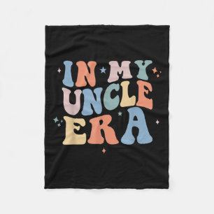In My Uncle Era Retro Groovy Father's Day  Fleece Blanket