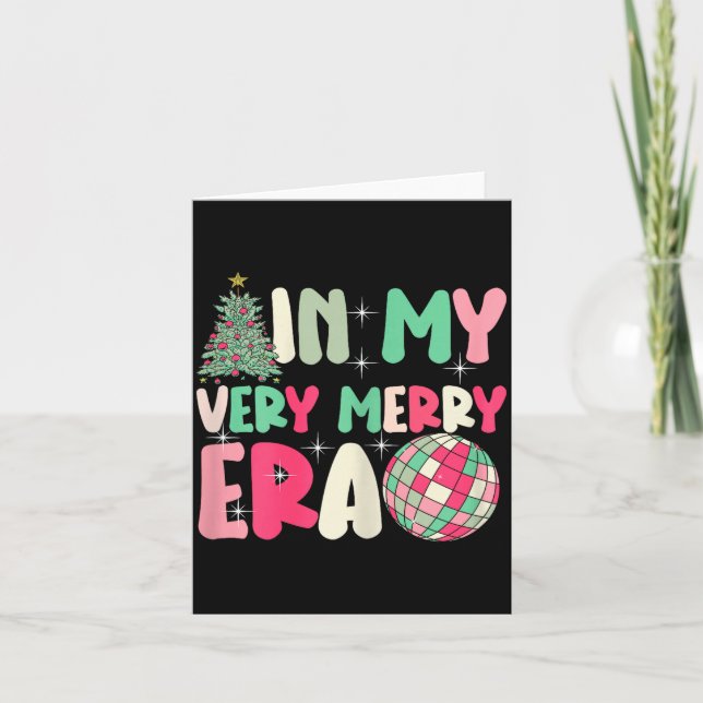 In My Very Merry Era - Cute Groovy Xmas  Card (Front)