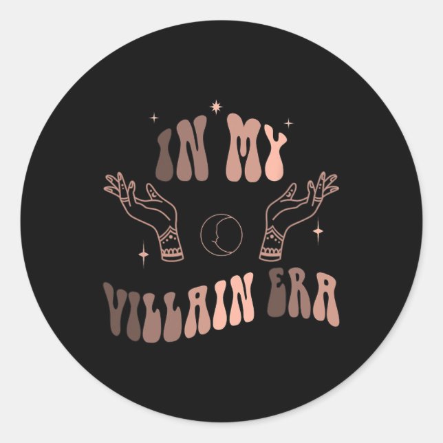 In My Villain Era Retro Black History Month  Classic Round Sticker (Front)