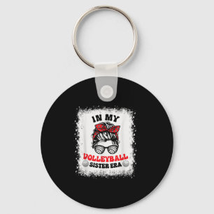 In My Volleyball Sister Era Groovy Bleached Sis Ba Key Ring