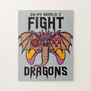 In My World I Fight Dragons Jigsaw Puzzle