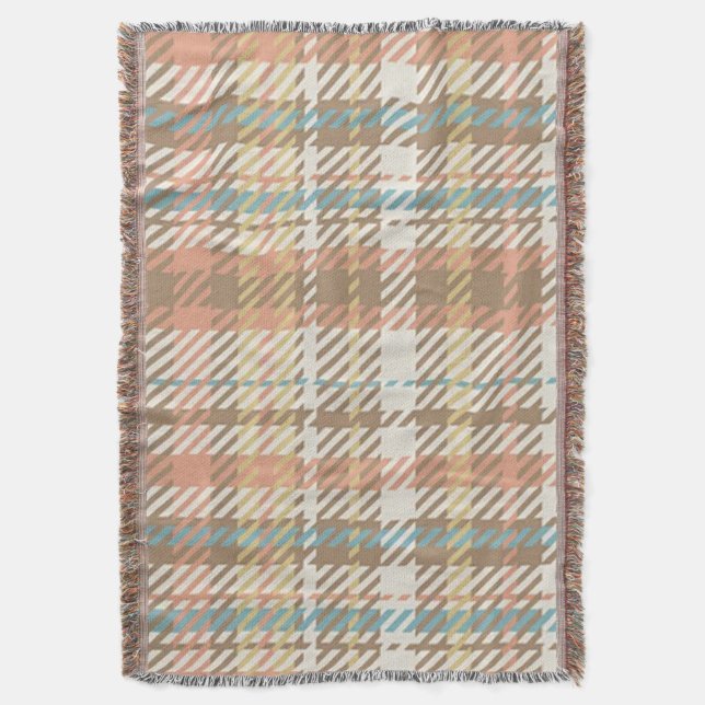 In Neutral Brown Print  Throw Blanket (Front Vertical)