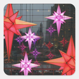 In New York City. Christmas decoration inside Square Sticker