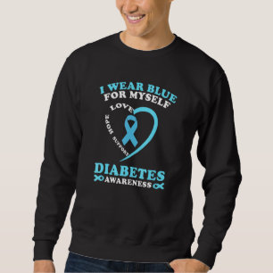 In November I Wear, Blue Diabetes Awareness Ribbon Sweatshirt