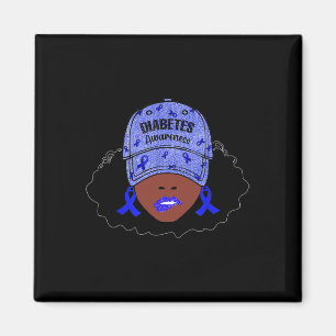 In November We Wear Blue Black Girl Diabetes Aware Magnet