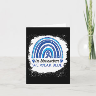 In November We Wear Blue Bleached Rainbow Blue Rib Card