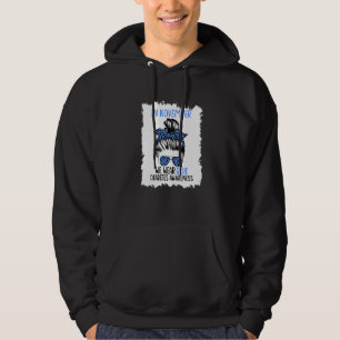 In November We Wear Blue Butterflies Diabetes Awar Hoodie