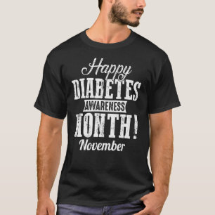 In November We Wear Blue Butterflies Diabetes Awar T-Shirt