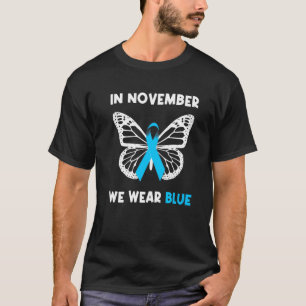 In November We Wear Blue Butterflies Diabetes Awar T-Shirt