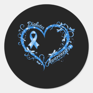 In November We Wear Blue Cure Diabetes Awareness L Classic Round Sticker