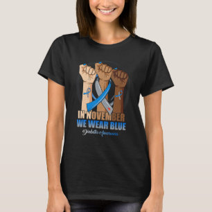 In November We Wear Blue Cure Diabetes Hand T-Shirt
