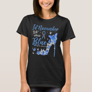 In November We Wear Blue Diabetes Awareness Blue B T-Shirt