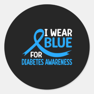in november we wear blue diabetes awareness blue r classic round sticker