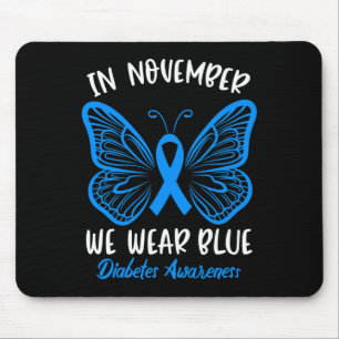 In November we Wear Blue Diabetes Awareness Cute B Mouse Pad