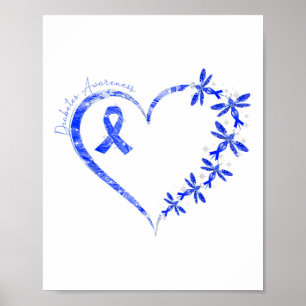 In November We Wear Blue Diabetes Awareness Dragon Poster