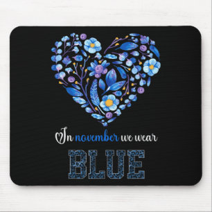 In November We Wear Blue - Diabetes Awareness Flow Mouse Pad