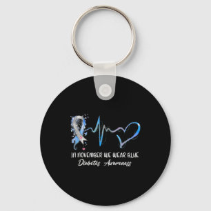 In November We Wear Blue Diabetes Awareness Gifts Key Ring