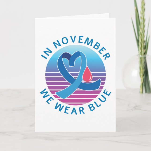 In November We Wear Blue diabetes awareness month Card (Front)