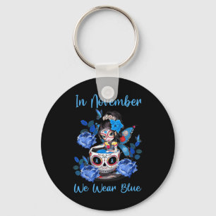 In November We Wear Blue Diabetes Awareness Month  Key Ring