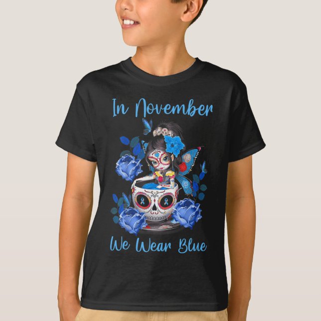 In November We Wear Blue Diabetes Awareness Month  T-Shirt (Front)