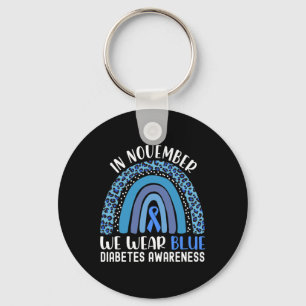In November We Wear Blue Diabetes Awareness Rainbo Key Ring