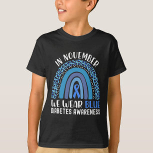 In November We Wear Blue Diabetes Awareness Rainbo T-Shirt