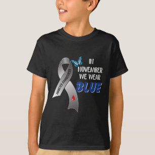 In November We Wear Blue Diabetes Awareness Ribbon T-Shirt