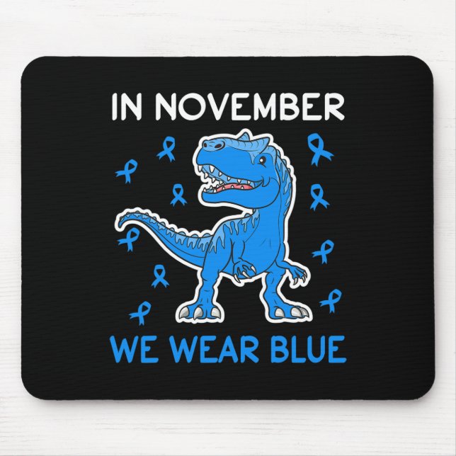 In November We Wear Blue Diabetes Awareness Toddle Mouse Pad (Front)