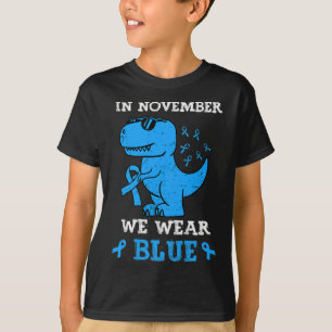 In November We Wear Blue Diabetes Awareness Trex D T-Shirt