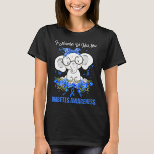 In November We Wear Blue Elephant Diabetes Awarene T-Shirt
