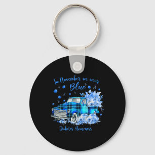 In November We Wear Blue For Diabetes Awareness Key Ring