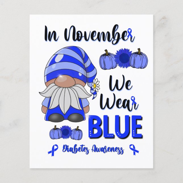 In November We Wear Blue: Gnome Diabetes Awareness (Front)
