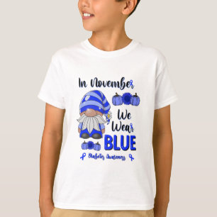 In November We Wear Blue: Gnome Diabetes Awareness T-Shirt