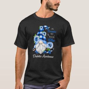 In November We Wear Blue Gnomes Diabetes Awareness T-Shirt