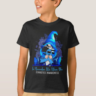 In November We Wear Blue Gnomes Diabetes Awareness T-Shirt