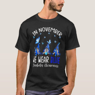 In November We Wear Blue Gnomes Diabetes Awareness T-Shirt