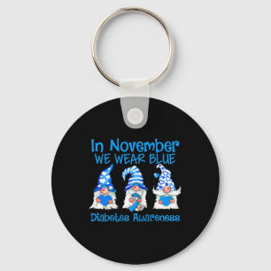In November We Wear Blue Gnomes T1d Diabetes Aware Key Ring