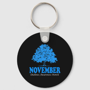 In November We Wear Blue Pumpkin Diabetes Awarenes Key Ring