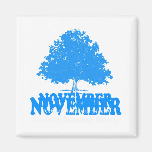 In November We Wear Blue Pumpkin Diabetes Awarenes Magnet