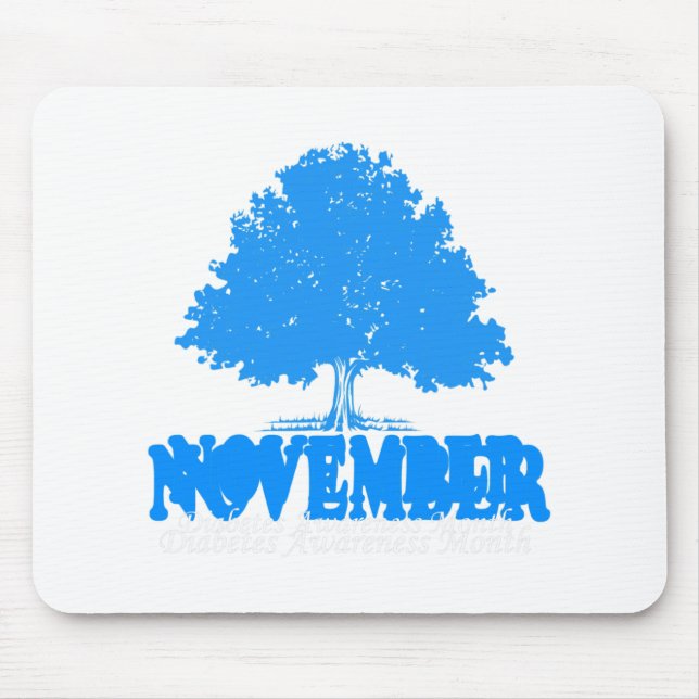 In November We Wear Blue Pumpkin Diabetes Awarenes Mouse Pad (Front)
